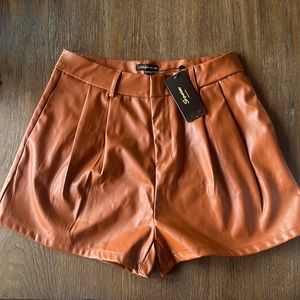 Shine star vegan leather shorts
